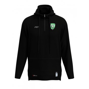 Hooded 1/4 Zip Black Jacket